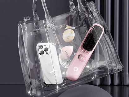 Hair Straightening Brush USB Rechargeable with LED Screen