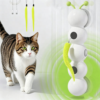 Interactive Electric Cat Toy with Smart Sensor and Suction Cup-Worm