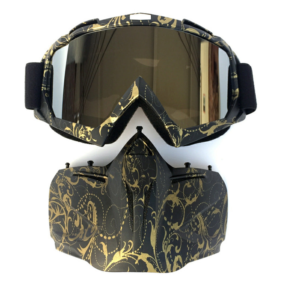 Ski Goggles Snowmobile Face Mask with Sun Glasses for Outdoor Sport