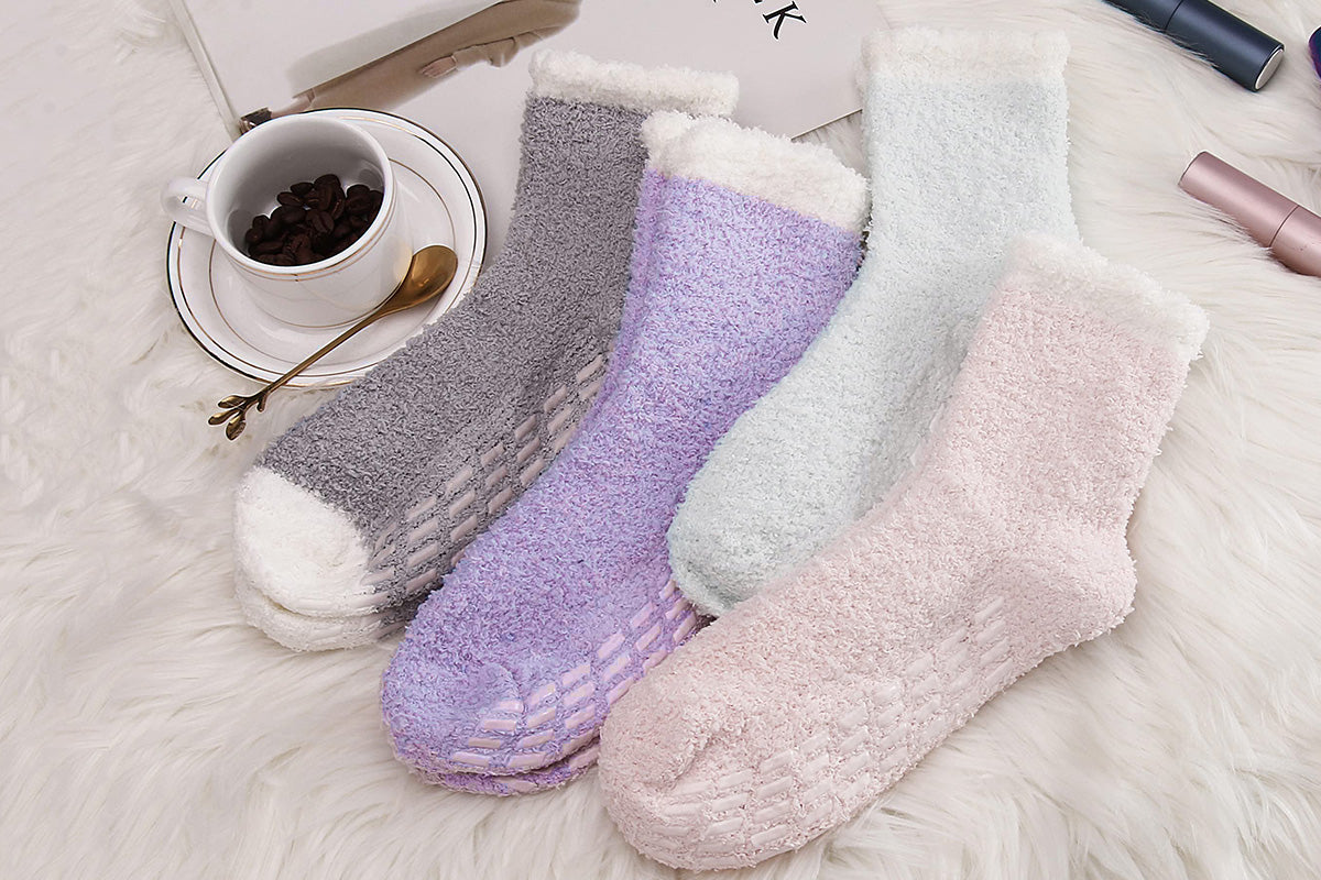 4Pcs Non-Slip Grip Socks