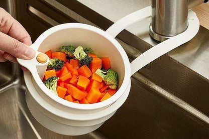 Sink Strainer Basket Faucet Hanging Kitchen Sink Stopper for Fruit Vegetable-White