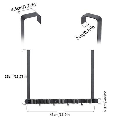 Hanging Over The Door Broom Holder Stainless Steel Mop and Broom Holder Tool Organizer for Garage Closet Laundry