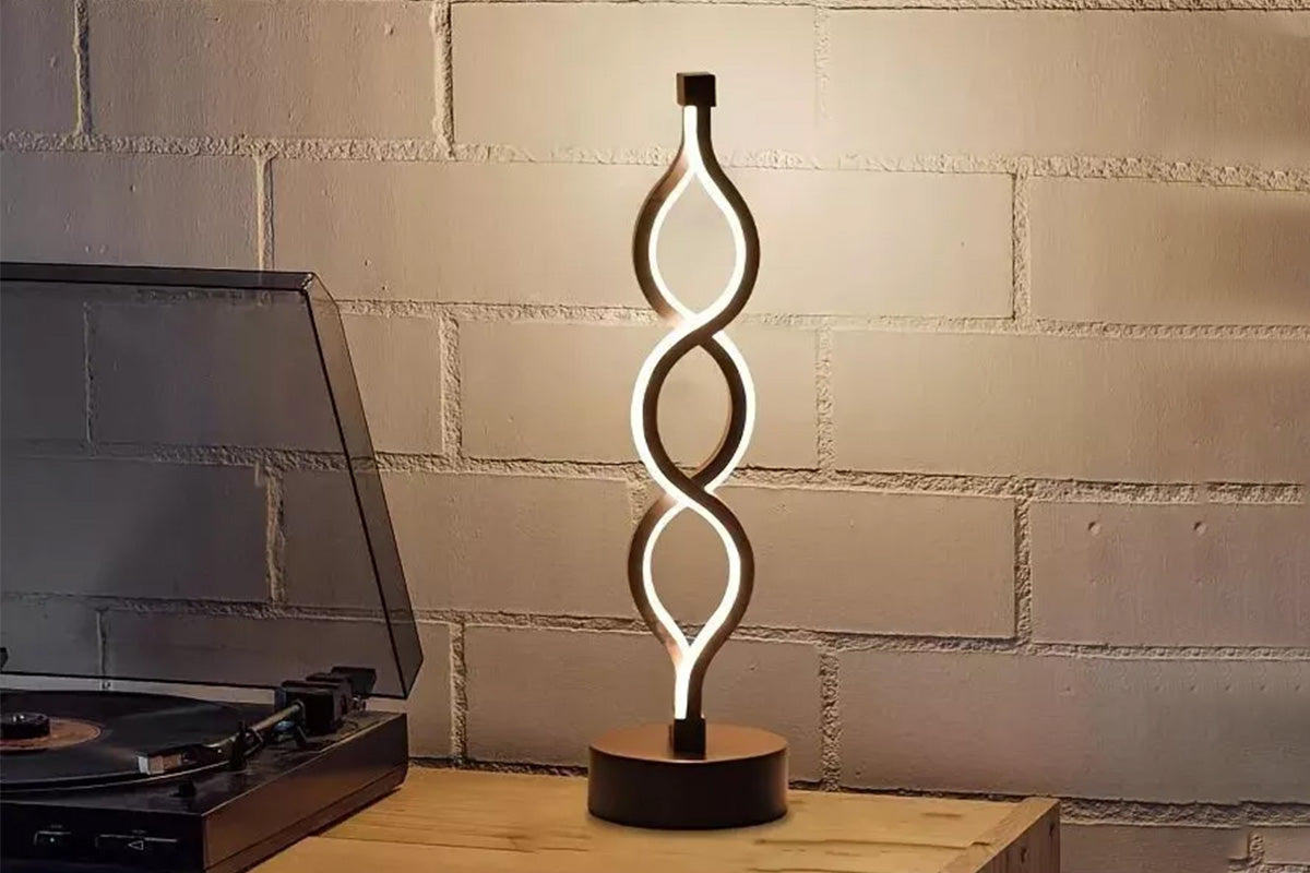 Bedside Lamp 3-Way Dimmable Spiral LED Table Lamp Nightstand Desk Reading Light