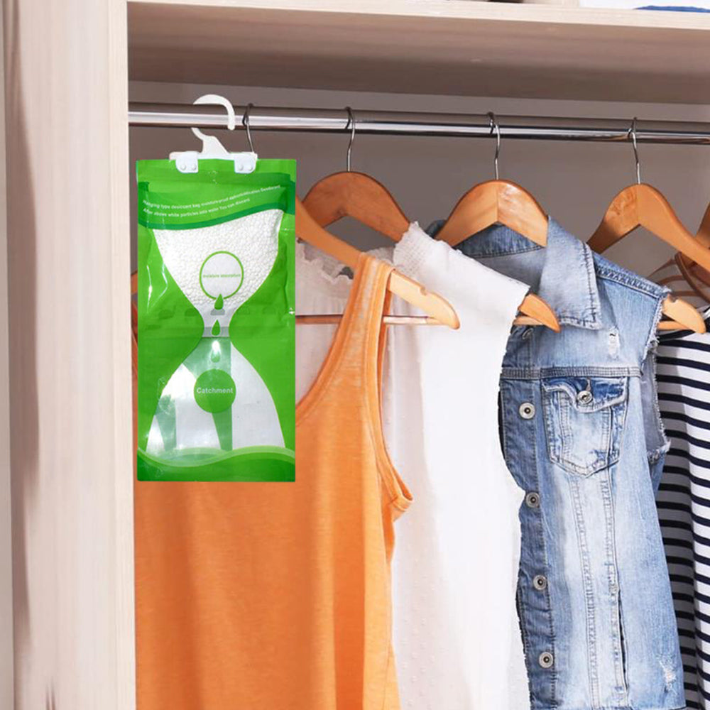 5Pcs Dehumidifier Bag Moisture Absorber Hanging Bag Wardrobe Drying Anti-mold Agent