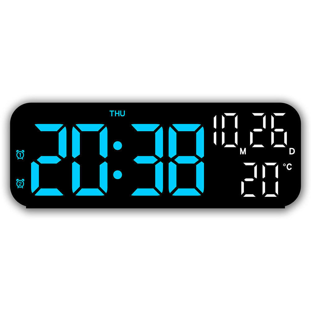3-in-1 Digital Clocks with Temperature and Humidity Display for Bedroom-Black