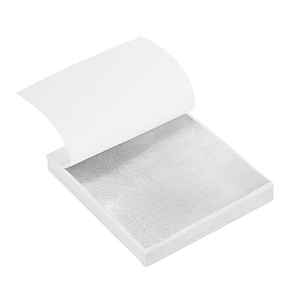100 PCS Imitation Gold Silver Leaf Sheets-Silver