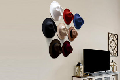 8Pcs Hat Hooks for Wall Cowboy Hat Rack Organizer for Baseball Caps -Transparent