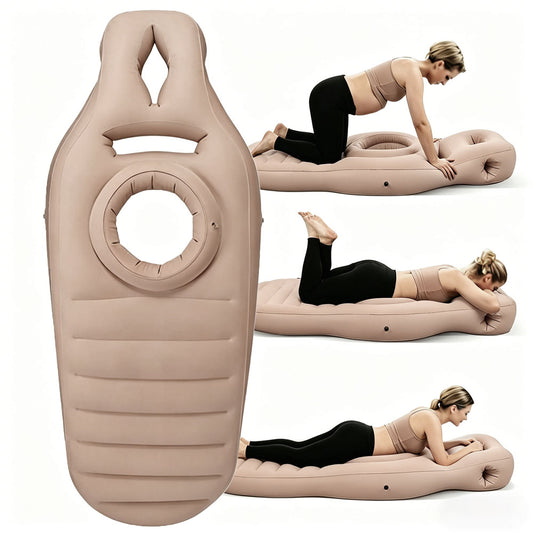 Pregnancy Mattress Inflatable Full Body Maternity Bed for Stomach Sleeping-Brown
