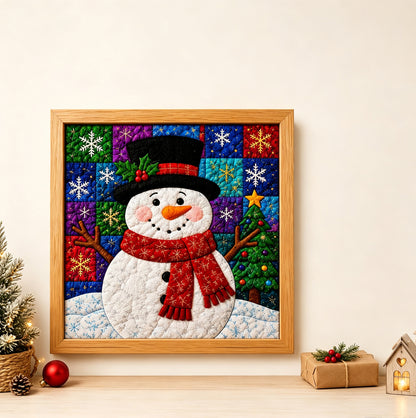 Fabric Poke Art Kit for Adults 3D Christmas Santa Claus DIY Craft - Snowman