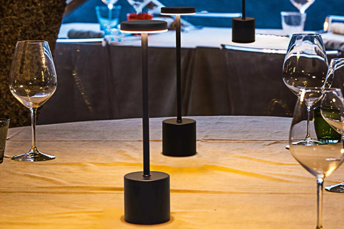 Cordless Table Lamp Portable Touch Sensor LED Desk Lamp Beside Night Light-Black