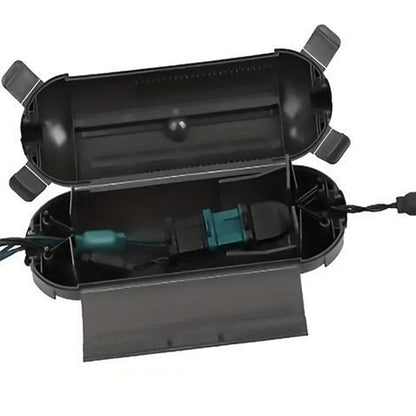 Outdoor Extension Cord Connector Cover with Latches Waterproof Cable Protection Box Black