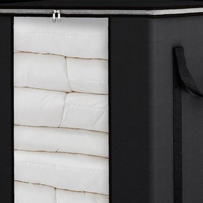 Blanket Storage Bag Extra Large Moving Clothes and Toy Foldable Container 120L-Black