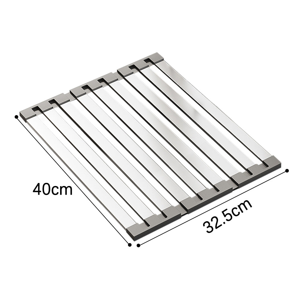 Foldable Over Sink Drying Drainer Stainless Steel Dish Rack for Kitchen