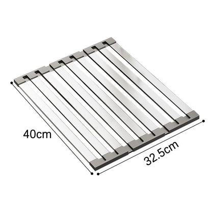 Foldable Over Sink Drying Drainer Stainless Steel Dish Rack for Kitchen