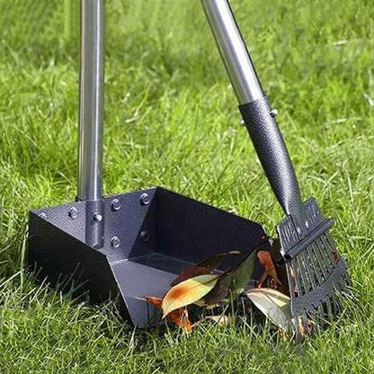 Dog Pooper Scooper with Poop Tray Long Handle Rake Scoop Pet Supplies Garden Tool