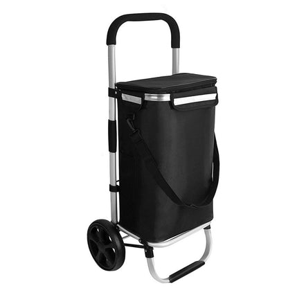 Folding Shopping Cart with Oxford Bag-Black