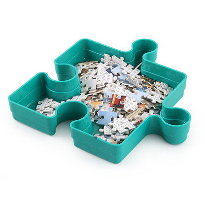 6 Layer Puzzle Storage Organizer Box Stackable Sorting Trays for 1000 Pieces-Green