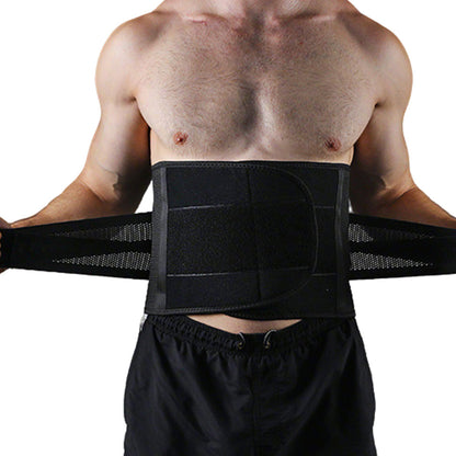 Adjustable Waist Support Belt Unisex Outdoor Sports Abdominal Lumbar Brace Black