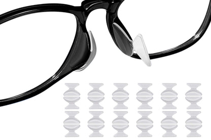 12 Pairs Eyeglass Nose Pads - Clear