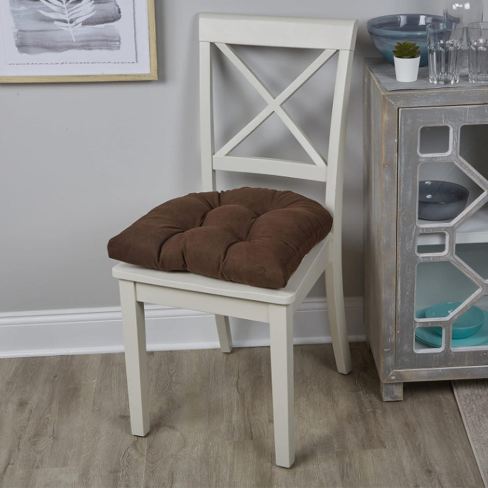 2Pcs Dining Chair Cushions Office Chair Seat Pad Backrest Pad Set Coffee