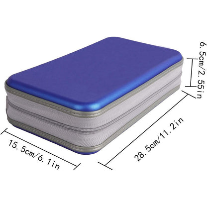 Portable 96 Capacity DVD CD Holder Case - Blue