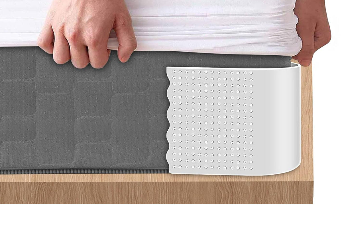 4Pcs Lock Sheet Holders Heavy Duty Bed Sheet Straps Keep Sheets Tight Fit All Mattress -Grey