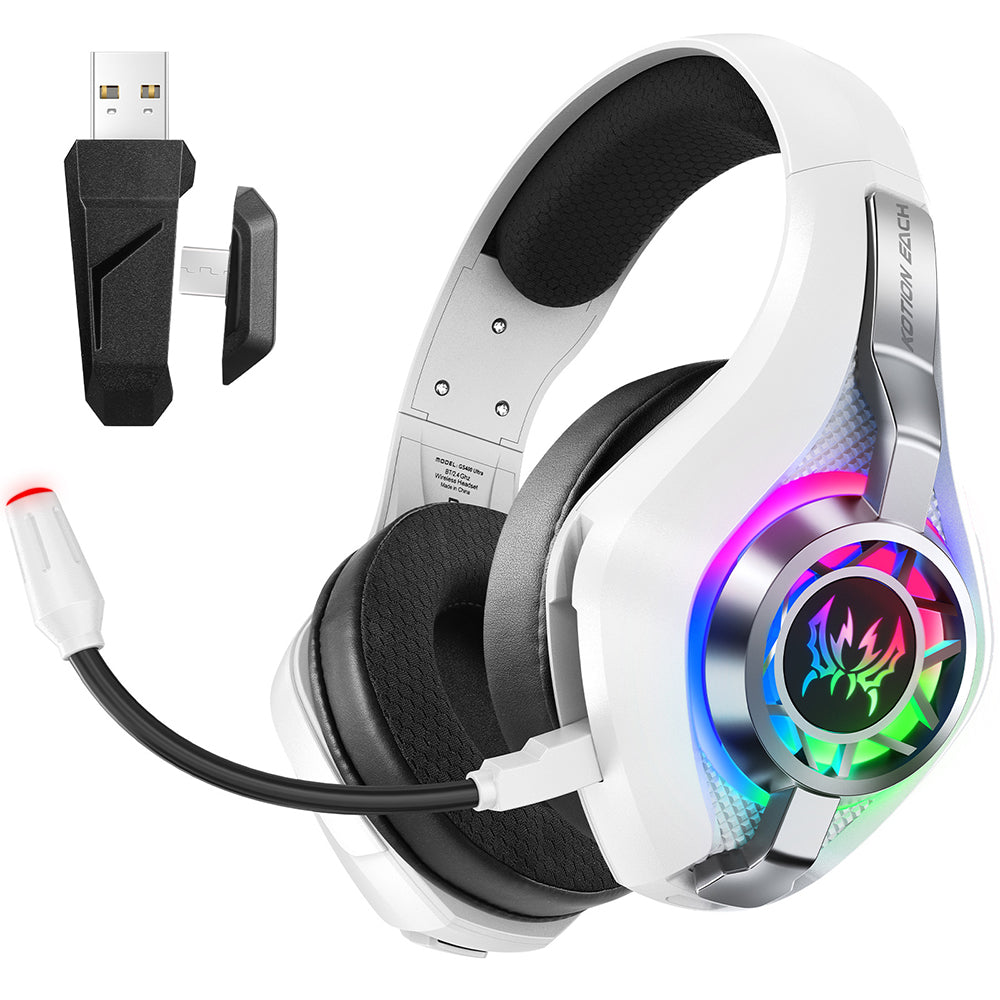 2.4GHz Wireless Gaming Headset with Noise Canceling Mic - White