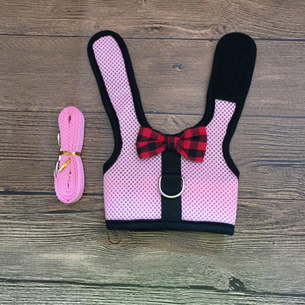 Rabbit Harness and Leash Set for Bunny-Pink