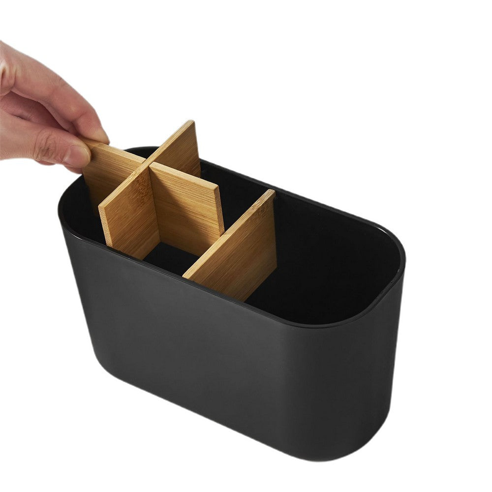 Toothbrush Holders for Bathrooms 5 Slots Bathroom Organizers and Storage-Black