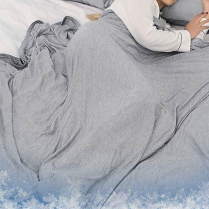 Double Side Cooling Blanket Soft Breathable Summer Blanket for Hot Sleepers Night Sweats Grey