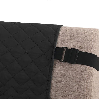 Reversible Futon Sofa Slipcover Armless Sofa Cover Water Resistant Furniture Protector with Elastic Strap Black