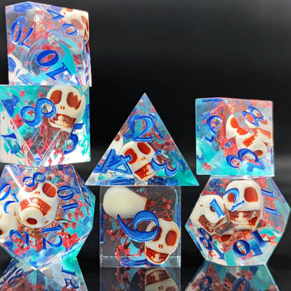 7Pcs Set DND Dice Resin Dice Table Games Accessories Style 2