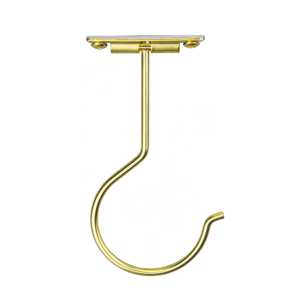 Self Adhesive Foldable Banana Hook for Under Cabinet Metal Holder for Kitchen-Gold