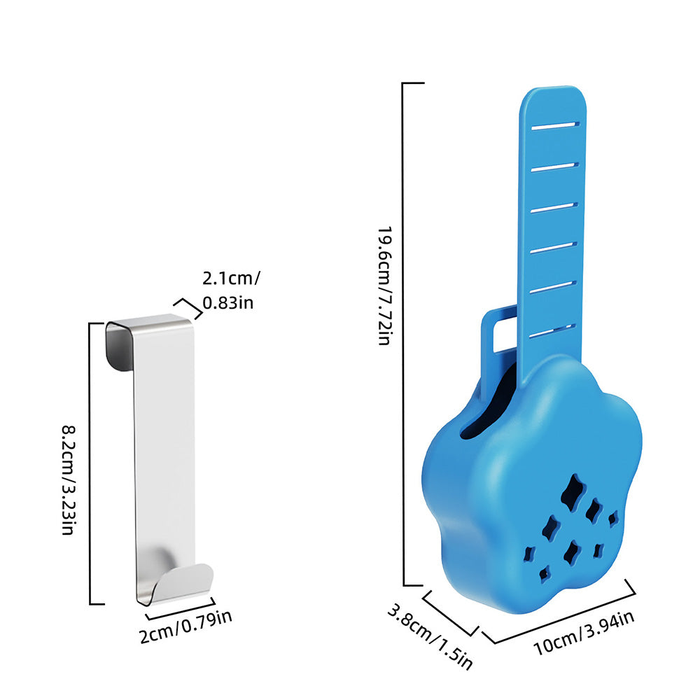 Silicone Metal Toilet Tank Cleaning Tablet Hanging Holder - Blue