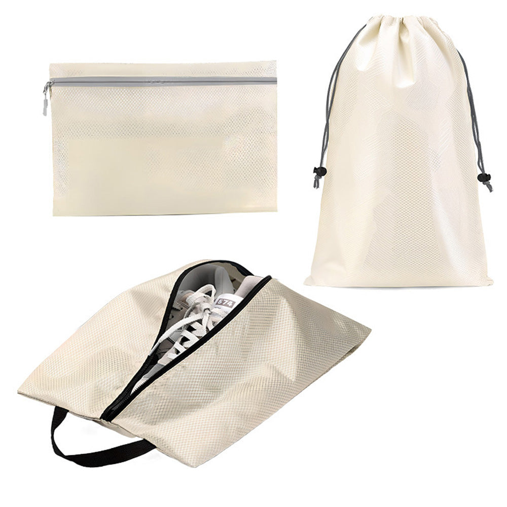 8 Set Compression Packing Cubes For Travel Essentials Expandable Luggage Storage Bags Set  with Laundry Beige