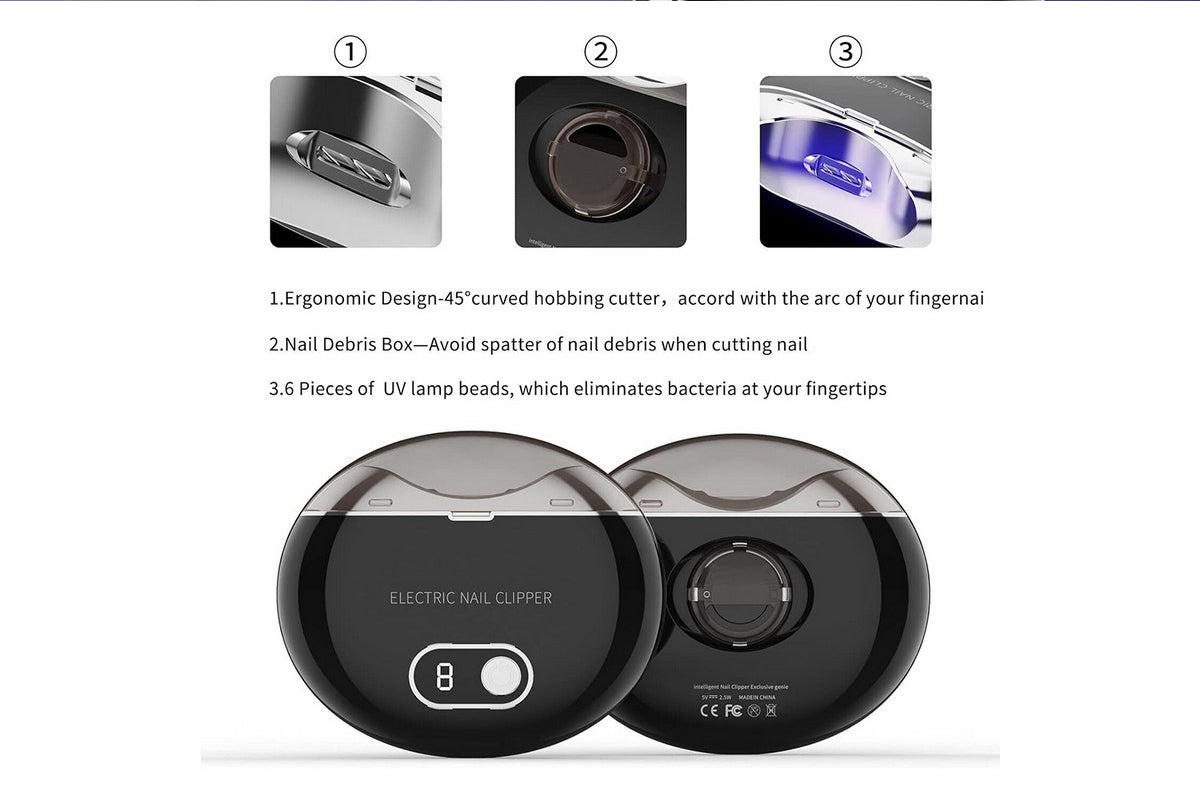 Electric USB Automatic Nail Clipper - Black