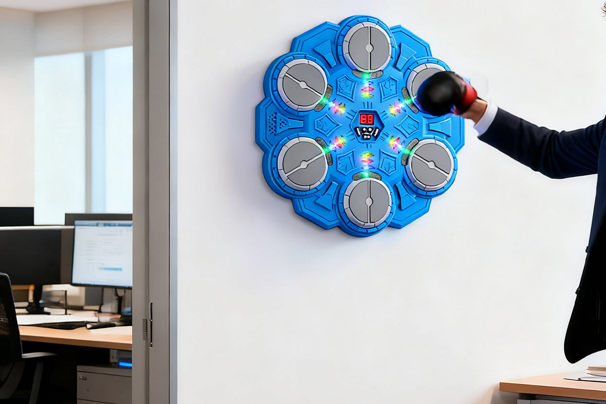 Boxing Machine for boy and girls Aged 6 Wall-Mounted Bluetooth Punching Bag for Birthday-Blue
