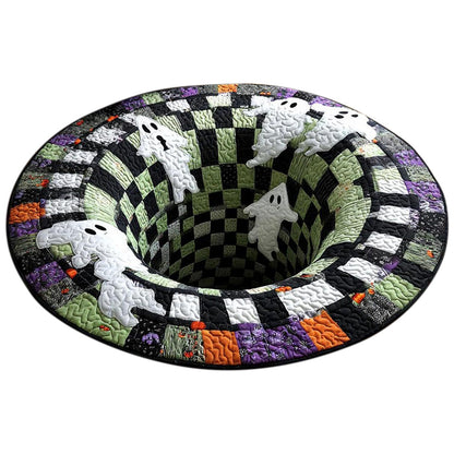 3D Round Non Slip Soft Halloween Rug - Purple Ghost