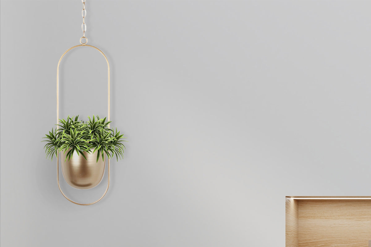 Swing Hanging Planter Planter Pots for Outdoor Plants with Drainage Hole-Gold