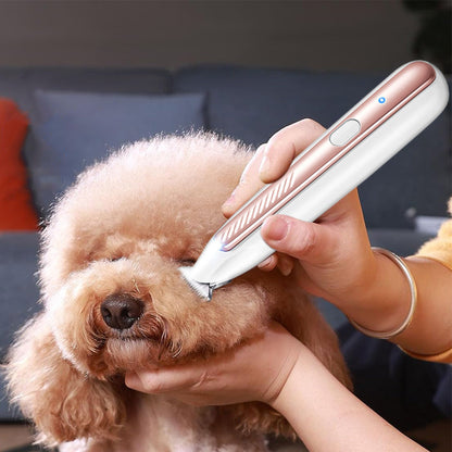 Pet Dog Paw Trimmer with LED Light Cordless Electric Pet Paw Grooming Clippers for Paws Ears Face Rump