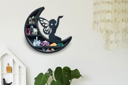 Wooden Shelf Halloween Crystal Display Shelf Decor-Fairy