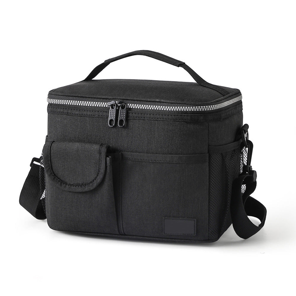 Insulated Lunch Bag Large Capacity with Shoulder Strap-Black