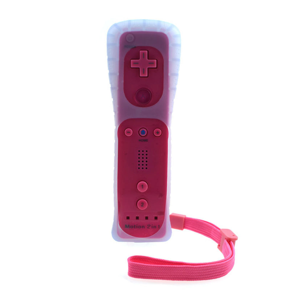 2-in-1 Remote Controller Joystick Built in Motion Plus Replacement Gamepad Compatible with Nintendo Wii/Wii U Rose Red