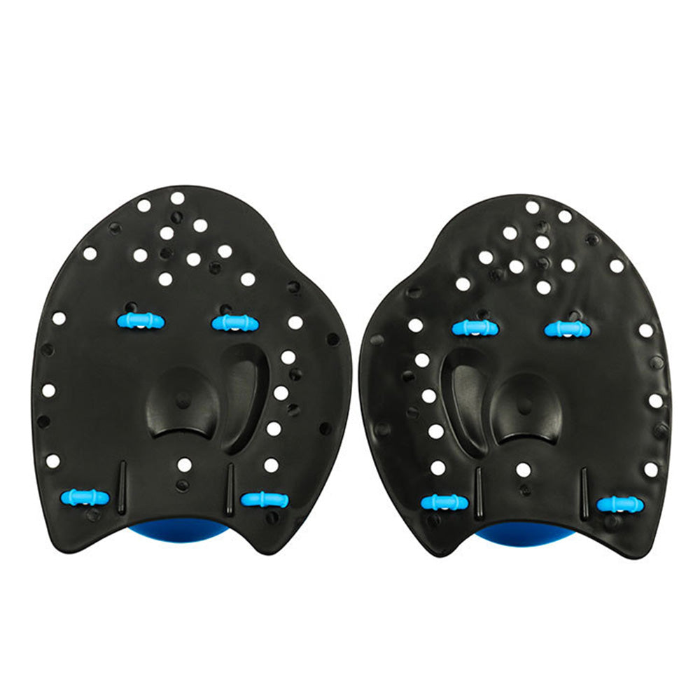 Pair of Unisex Swim Hand Paddles with Adjustable Straps Swimming Training Aid Blue