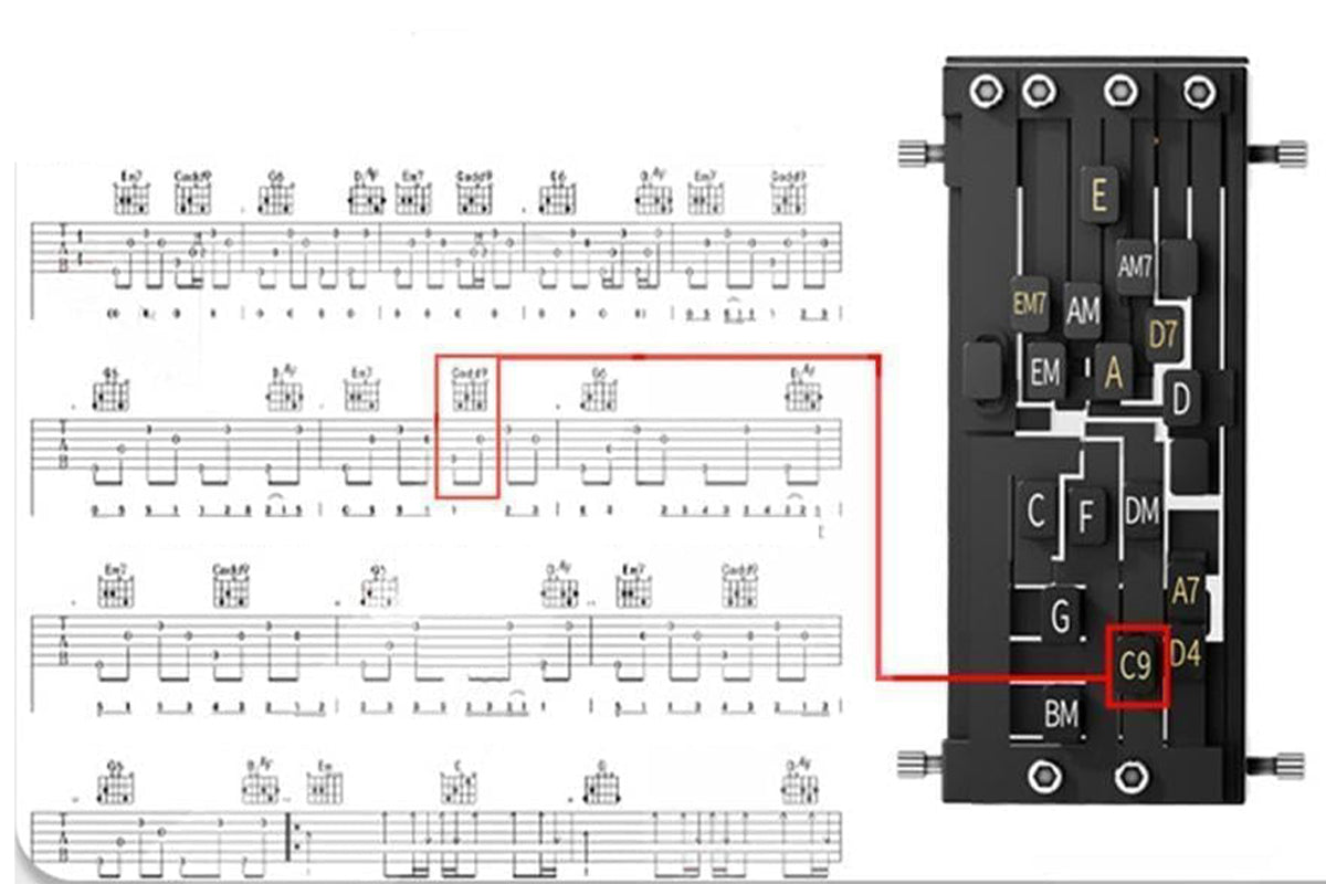 Guitar Aid Chords Trainer One-touch Guitar Chord Player Assisted Guitar Learning System for Adults or Children Trainer