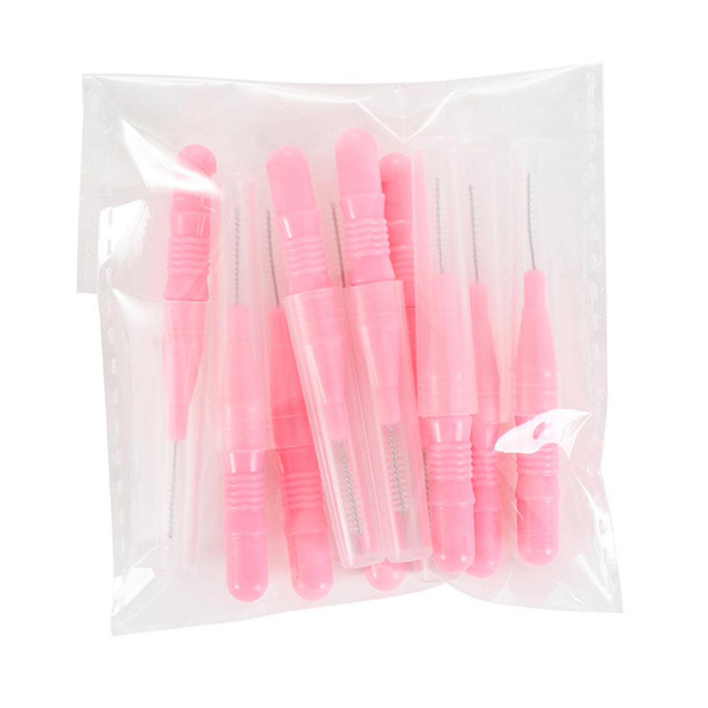 30 Piece Mini Cleaning Brushes for Braces Teeth Brows - Pink