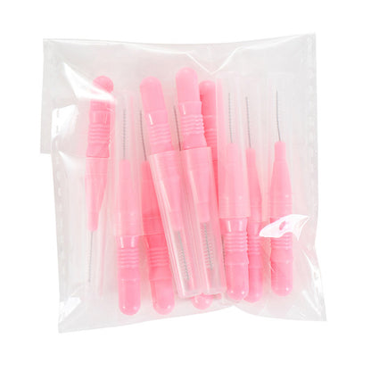 30 Piece Mini Cleaning Brushes for Braces Teeth Brows - Pink