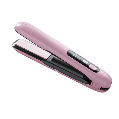 2 in 1 Portable Hair Straightener and Curler Cordless USB Mini Hair  Flat Iron-Pink