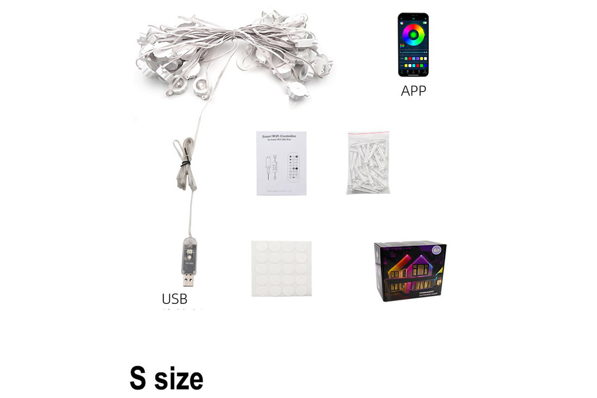 Christmas APP Control Smart Eave Lights Xmas Permanent Outdoor String Lights