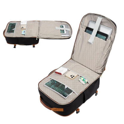 4Pcs Set Travel Luggage Bags 40L Backpack fits 17 inch Laptop with 3 Packing Cubes Black